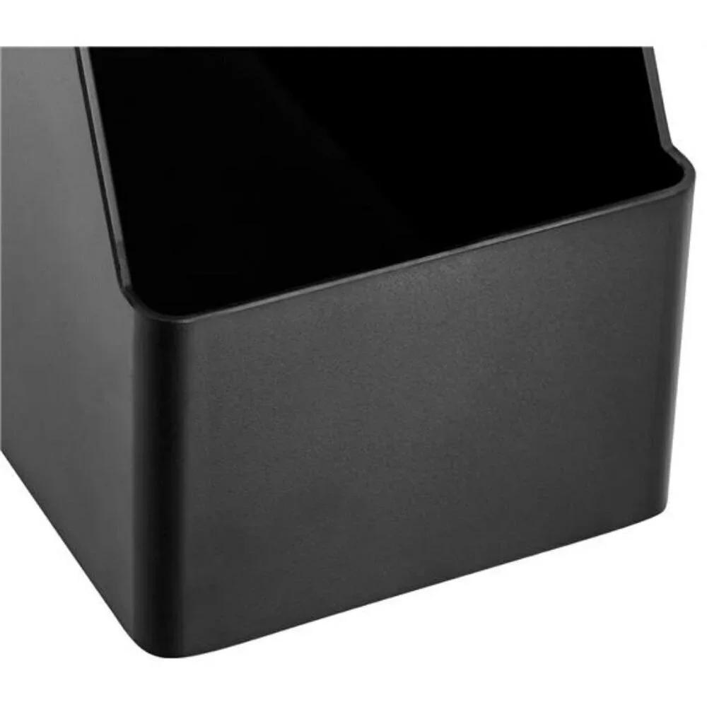 Desk Organizer Magazine Rack Storage Hard Plastic Stackable Black 2-Pack